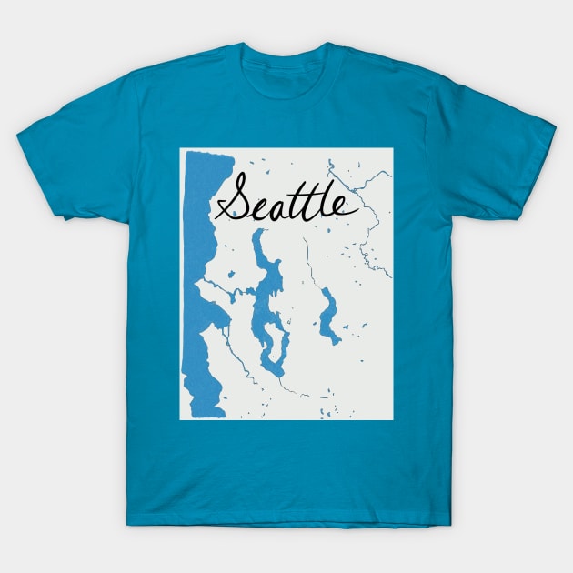 Map of Seattle T-Shirt by CorrieMick